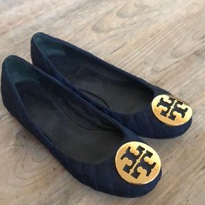 Navy Quilted Tory Burch flats